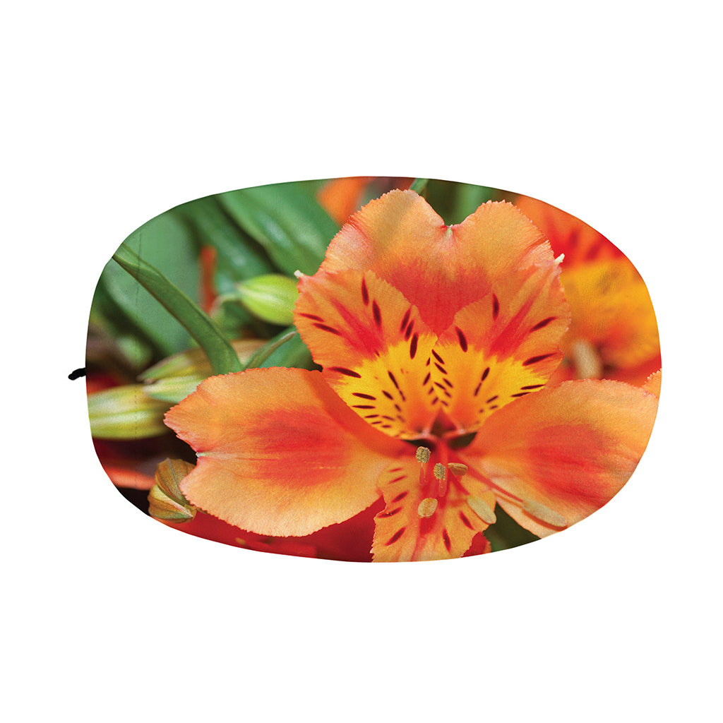 Orange Alstroemeria Print Car Side Mirror Covers