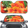 Orange Alstroemeria Print Car Windshield Sun Shade