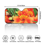 Orange Alstroemeria Print Car Windshield Sun Shade