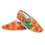 Orange Alstroemeria Print Casual Shoes