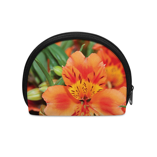 Orange Alstroemeria Print Coin Purse