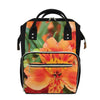 Orange Alstroemeria Print Diaper Bag