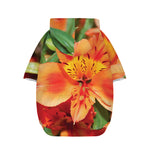 Orange Alstroemeria Print Dog Zip Up Hoodie