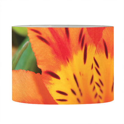 Orange Alstroemeria Print Drum Lamp Shade