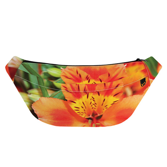Orange Alstroemeria Print Fanny Pack