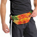 Orange Alstroemeria Print Fanny Pack