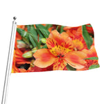 Orange Alstroemeria Print Flag