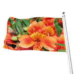 Orange Alstroemeria Print Flag