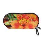 Orange Alstroemeria Print Glasses Case