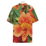 Orange Alstroemeria Print Hawaiian Shirt