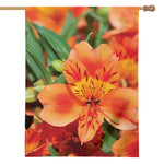 Orange Alstroemeria Print House Flag