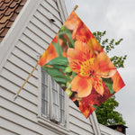 Orange Alstroemeria Print House Flag
