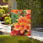Orange Alstroemeria Print House Flag