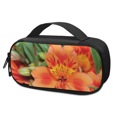 Orange Alstroemeria Print Insulin Cooler Travel Case