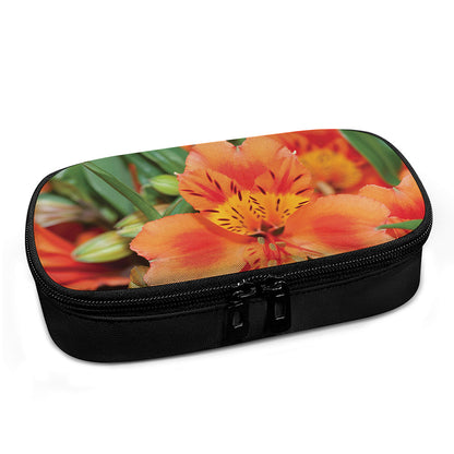 Orange Alstroemeria Print Insulin Cooler Travel Case