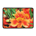 Orange Alstroemeria Print Kitchen Mat