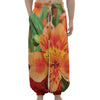 Orange Alstroemeria Print Lantern Pants