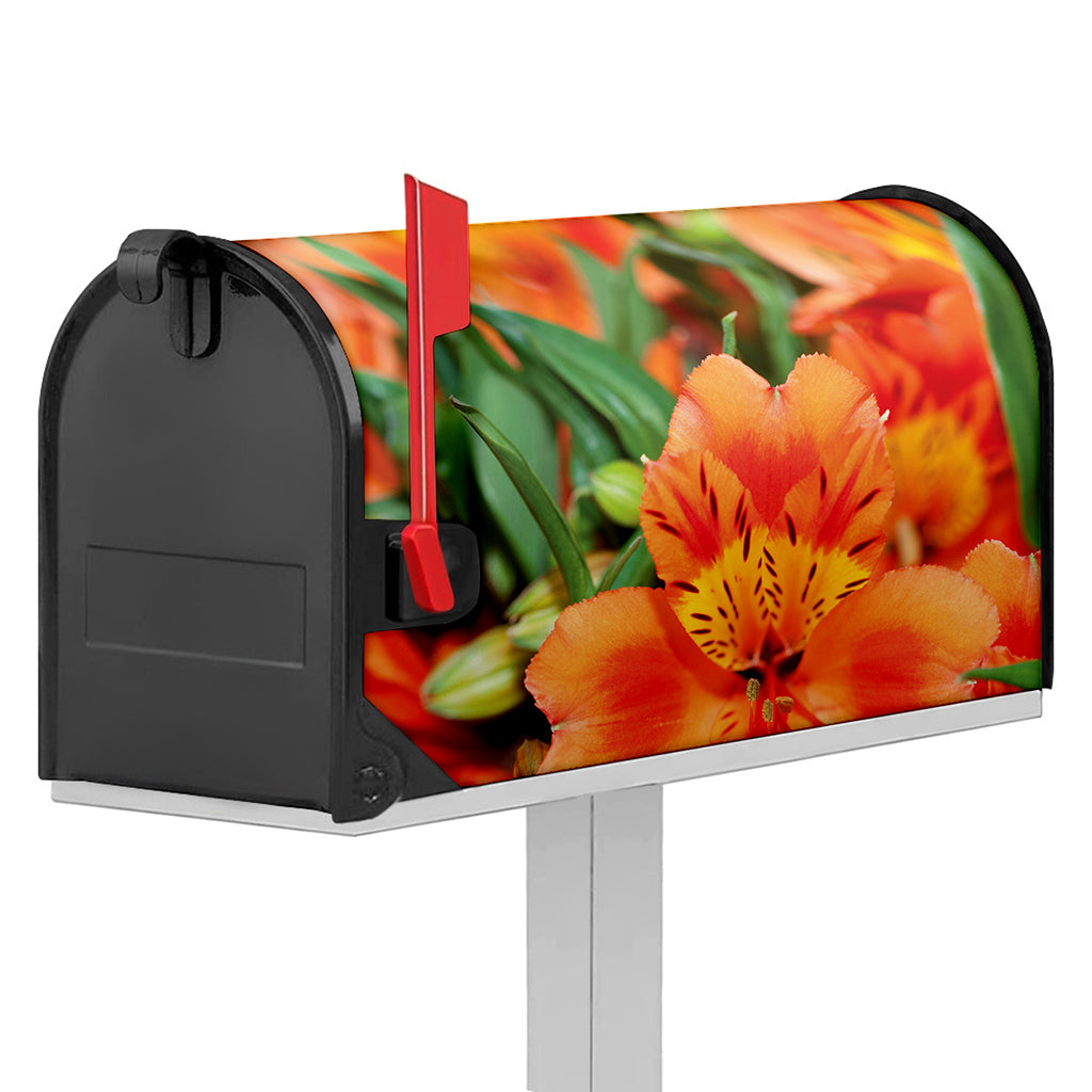 Orange Alstroemeria Print Mailbox Cover
