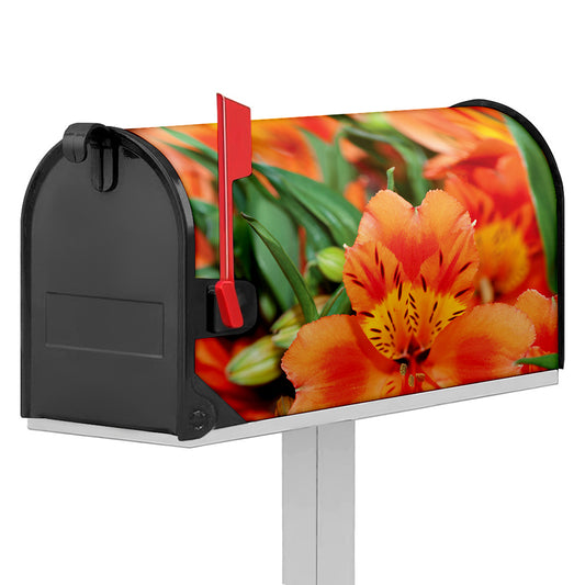 Orange Alstroemeria Print Mailbox Cover