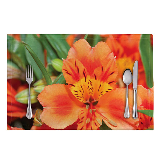 Orange Alstroemeria Print Placemat