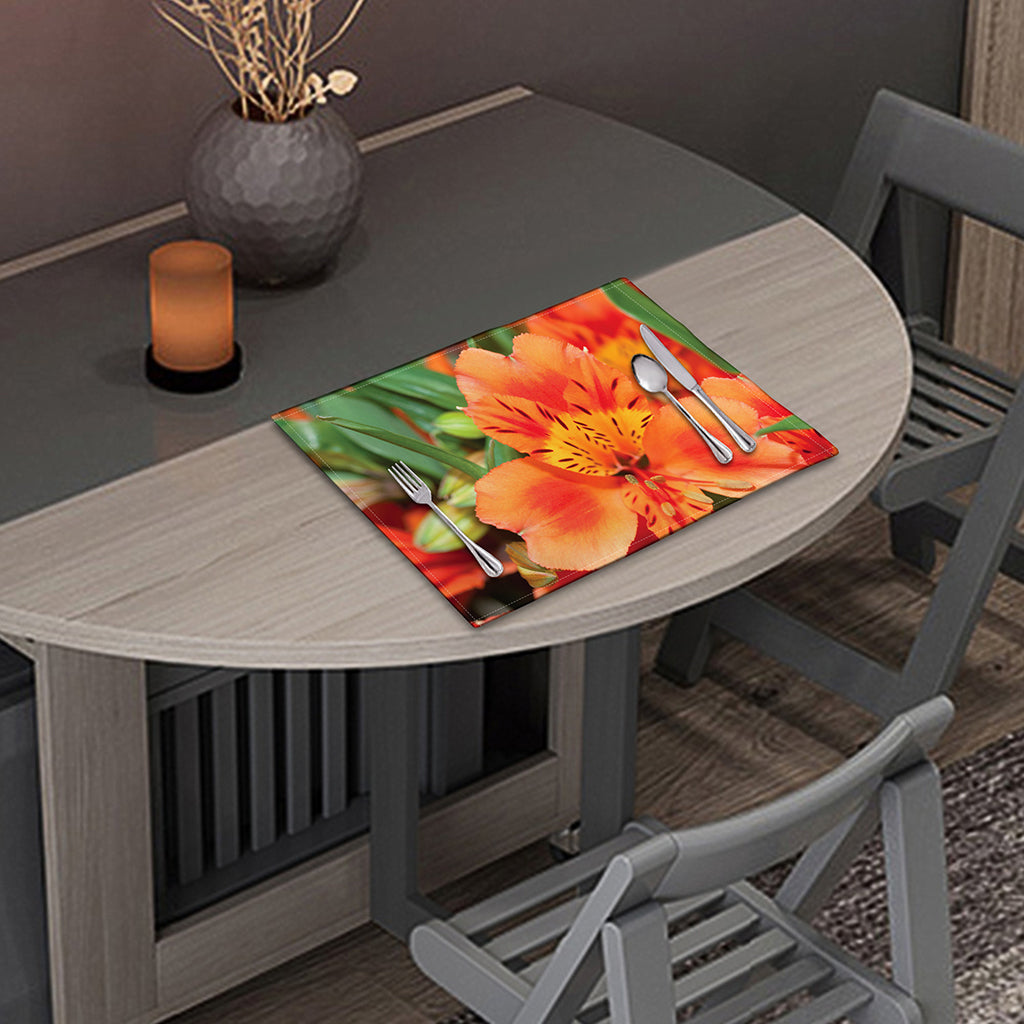 Orange Alstroemeria Print Placemat