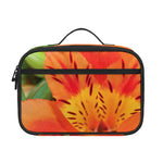 Orange Alstroemeria Print Portable Lunch Bag