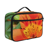 Orange Alstroemeria Print Portable Lunch Bag