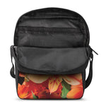 Orange Alstroemeria Print Rectangular Crossbody Bag