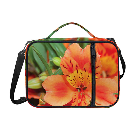 Orange Alstroemeria Print Shoulder Strap Bible Bag