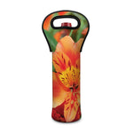 Orange Alstroemeria Print Single Neoprene Wine Tote