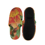 Orange Alstroemeria Print Slippers