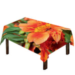 Orange Alstroemeria Print Tablecloth
