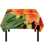 Orange Alstroemeria Print Tablecloth