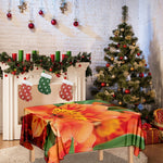 Orange Alstroemeria Print Tablecloth