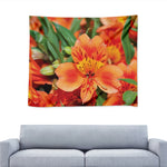 Orange Alstroemeria Print Tapestry