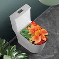 Orange Alstroemeria Print Toilet Lid Cover