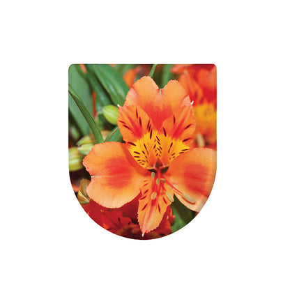 Orange Alstroemeria Print Toilet Lid Cover