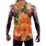 Orange Alstroemeria Print Training Tank Top