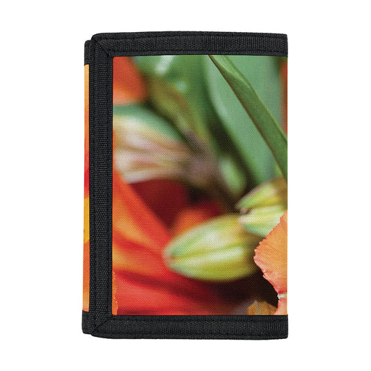 Orange Alstroemeria Print Trifold Wallet