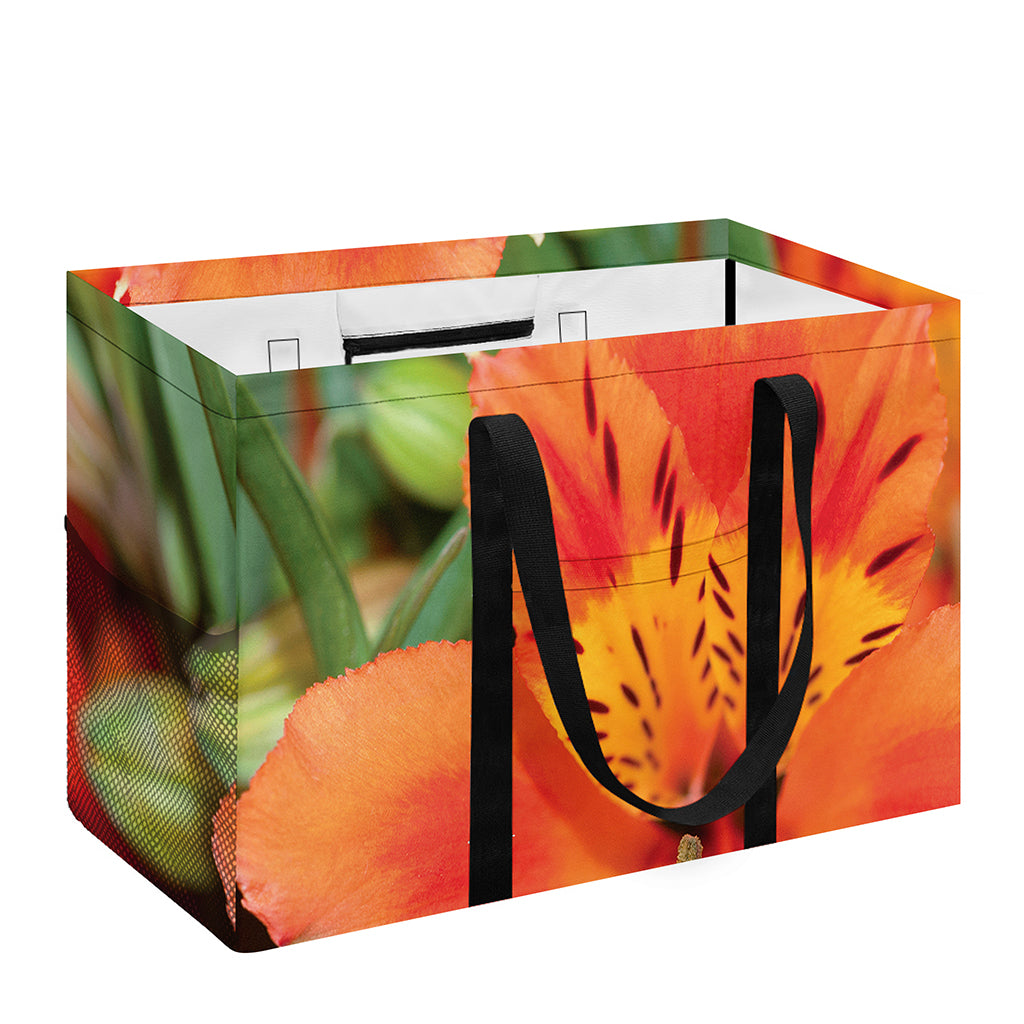 Orange Alstroemeria Print Utility Tote Bag