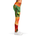 Orange Alstroemeria Print Women's Leggings