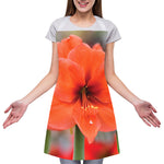 Orange Amaryllis Print Adjustable Apron