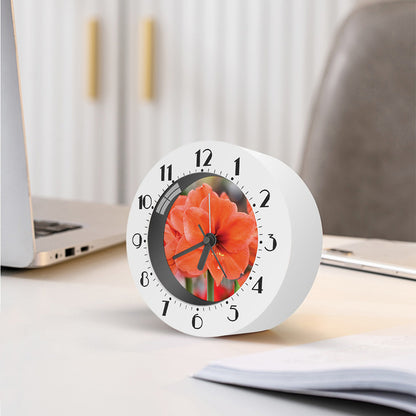 Orange Amaryllis Print Alarm Clock