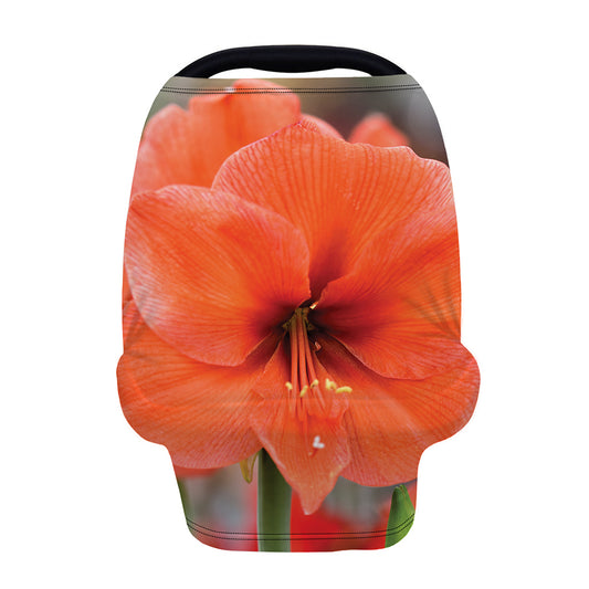 Orange Amaryllis Print Baby Seat Cover