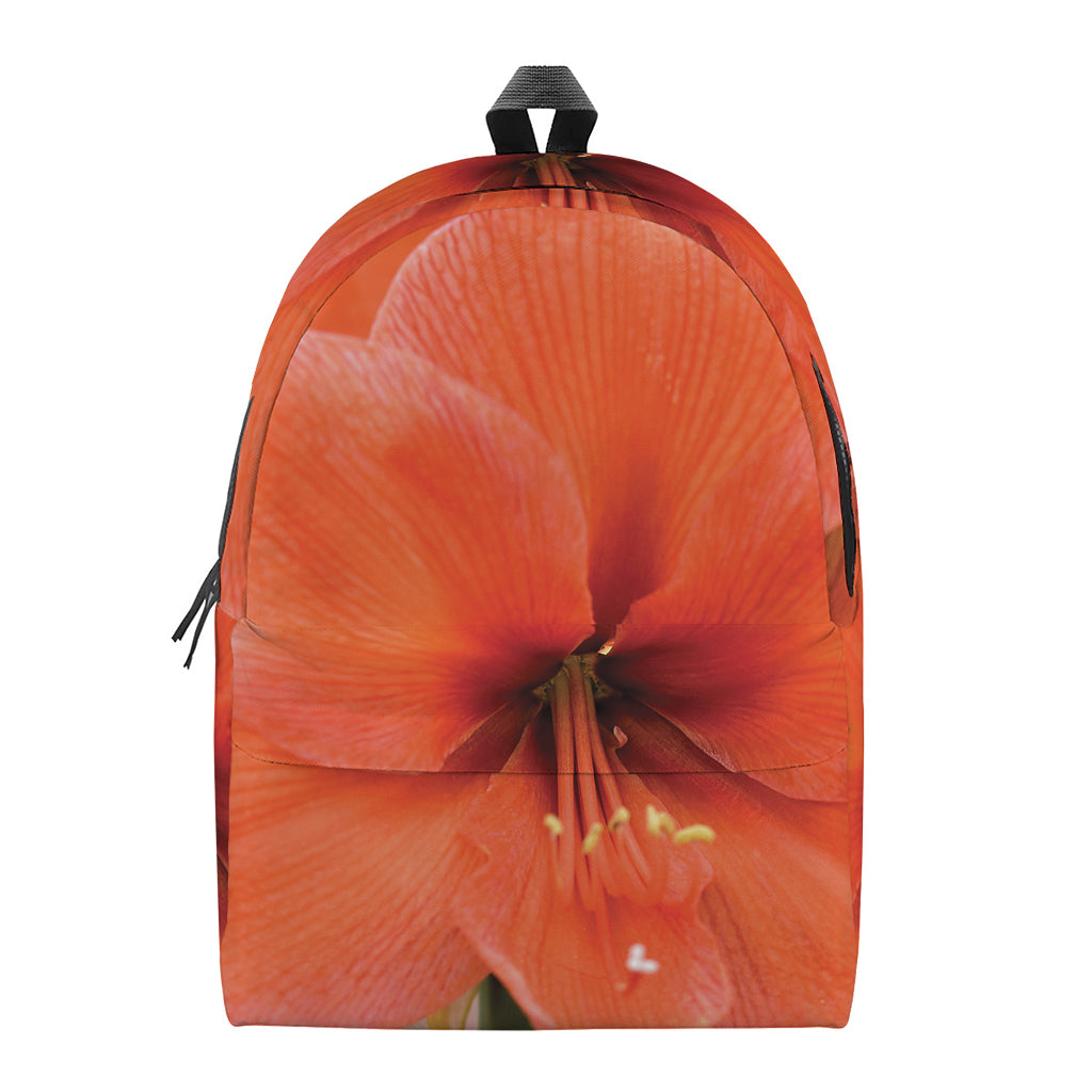 Orange Amaryllis Print Backpack