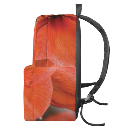 Orange Amaryllis Print Backpack