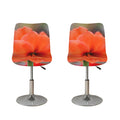 Orange Amaryllis Print Bar Stool Covers