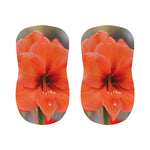Orange Amaryllis Print Bar Stool Covers