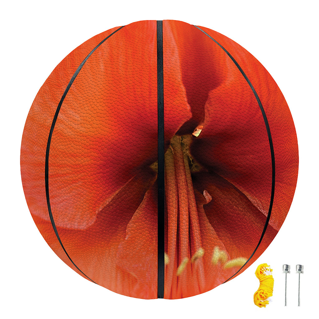 Orange Amaryllis Print Basketball