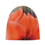 Orange Amaryllis Print Beanie